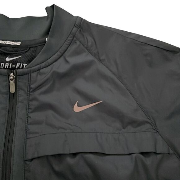 Nike Running Dri-Fit TEDx Portland Womens Black Full Zip Lightweight Jacket L - Picture 3 of 16